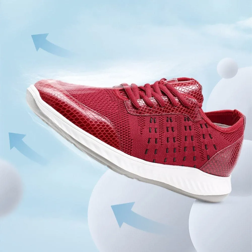 5 CM/1.95 Inches CMR CHAMARIPA Taller Shoes - Red Knit Sneakers for Men - Elevate Your Height