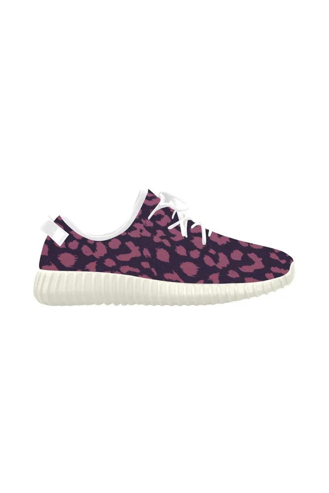 Berry Leopard Print Grus Women's Breathable Woven Running Shoes