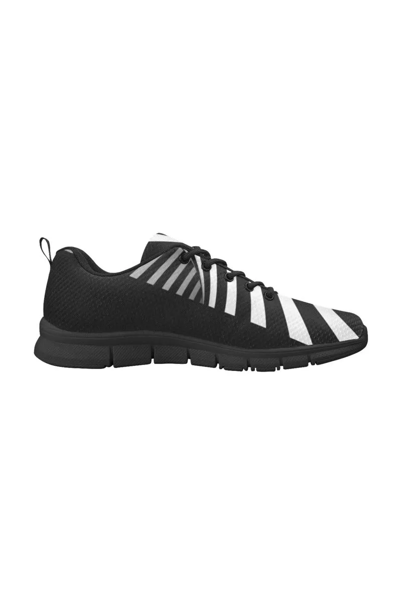 Black & White Illusion Women's Breathable Running Shoes (Model 055)