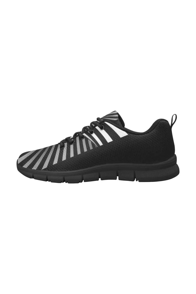 Black & White Illusion Women's Breathable Running Shoes (Model 055)