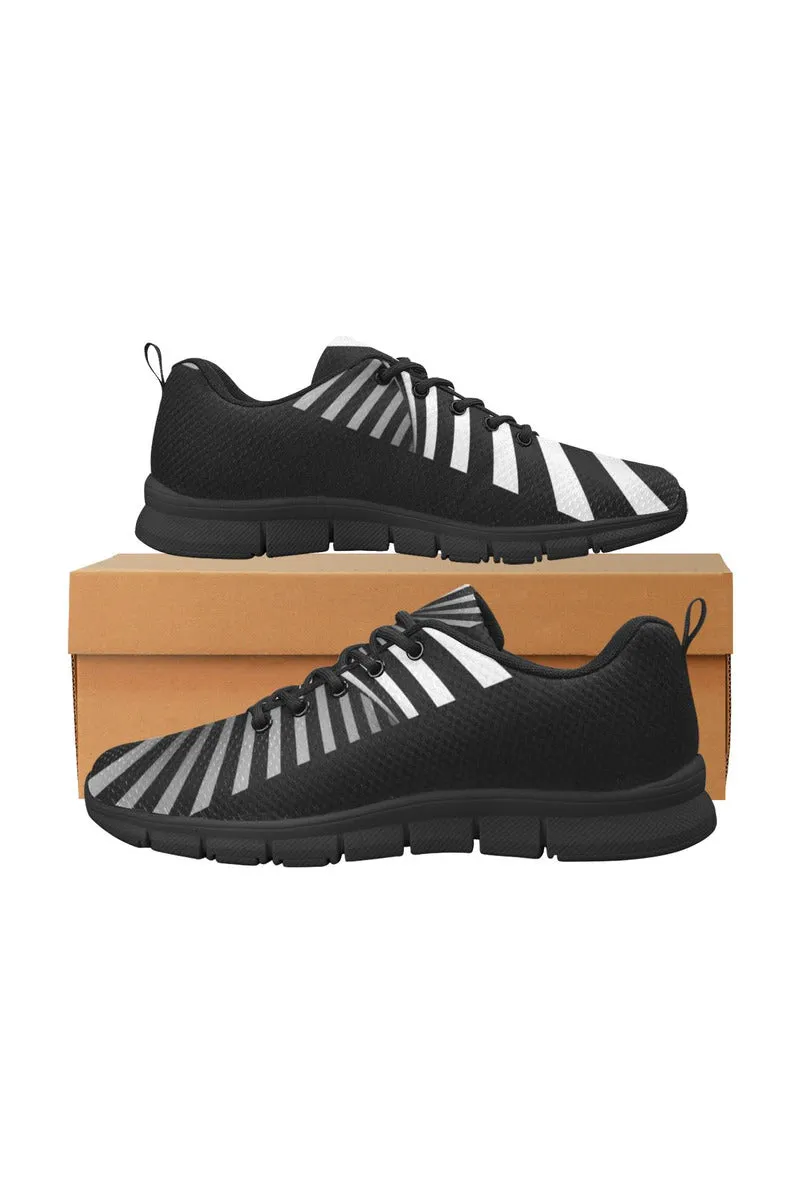 Black & White Illusion Women's Breathable Running Shoes (Model 055)