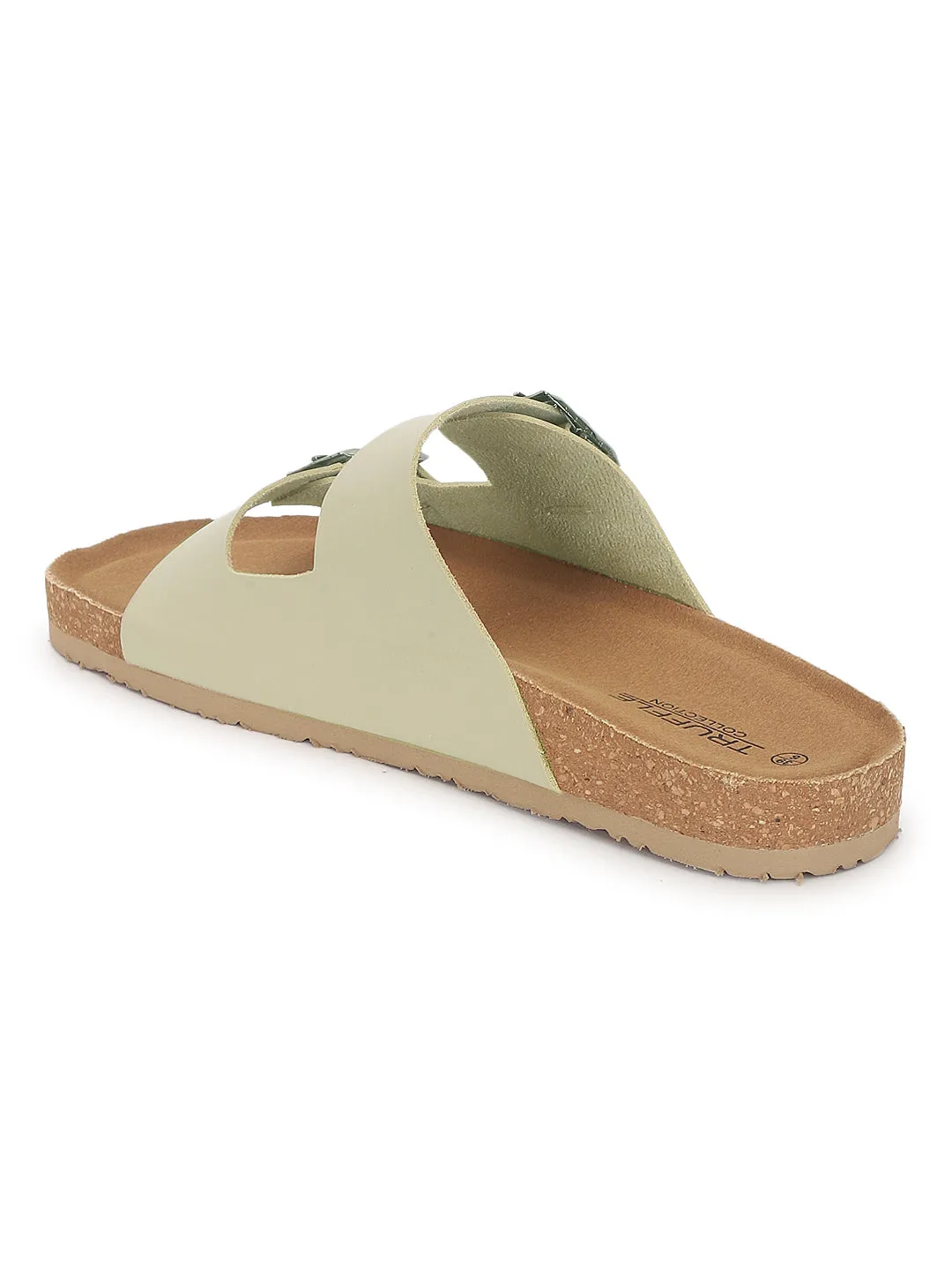 Cream PU Cork-Latex Footbed Flats (TC-070203-CRM)