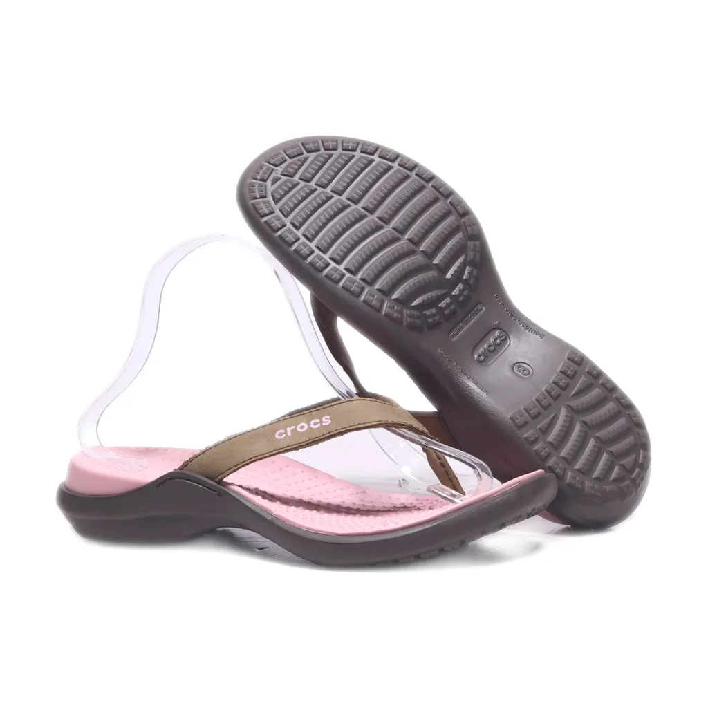 Crocs Capri Iv Flat Sandals Eva Brown Colour For Women