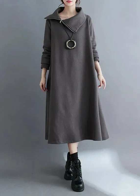 Fleece Maxi Sweatshirt Dress Winter