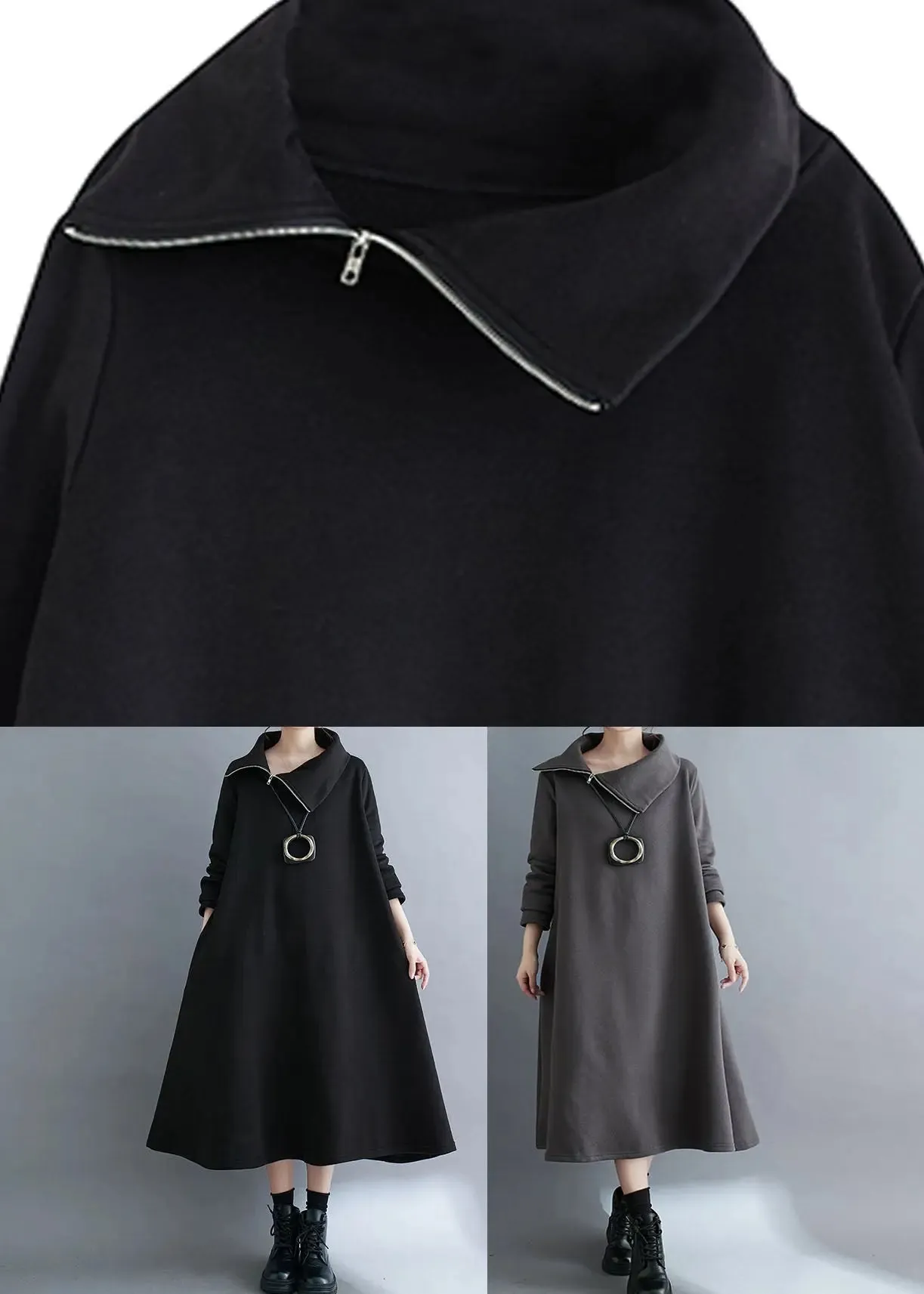 Fleece Maxi Sweatshirt Dress Winter