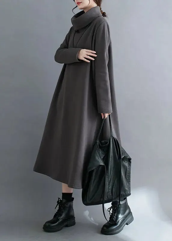 Fleece Maxi Sweatshirt Dress Winter