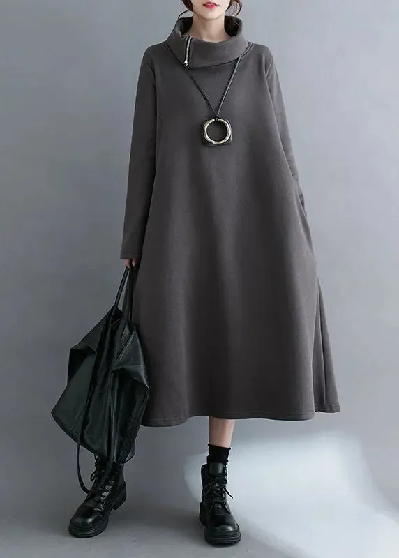 Fleece Maxi Sweatshirt Dress Winter