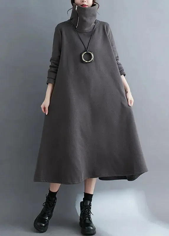 Fleece Maxi Sweatshirt Dress Winter