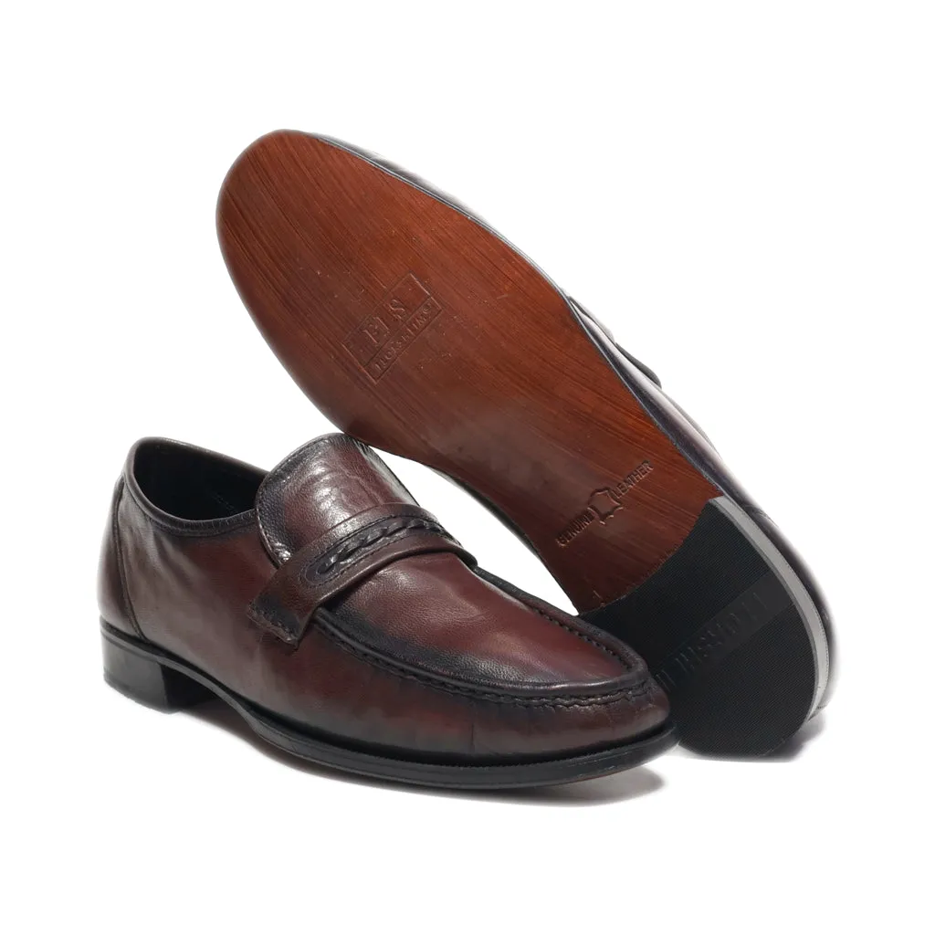 Florsheim Formal Slip Ons Leather Brown Colour For Men