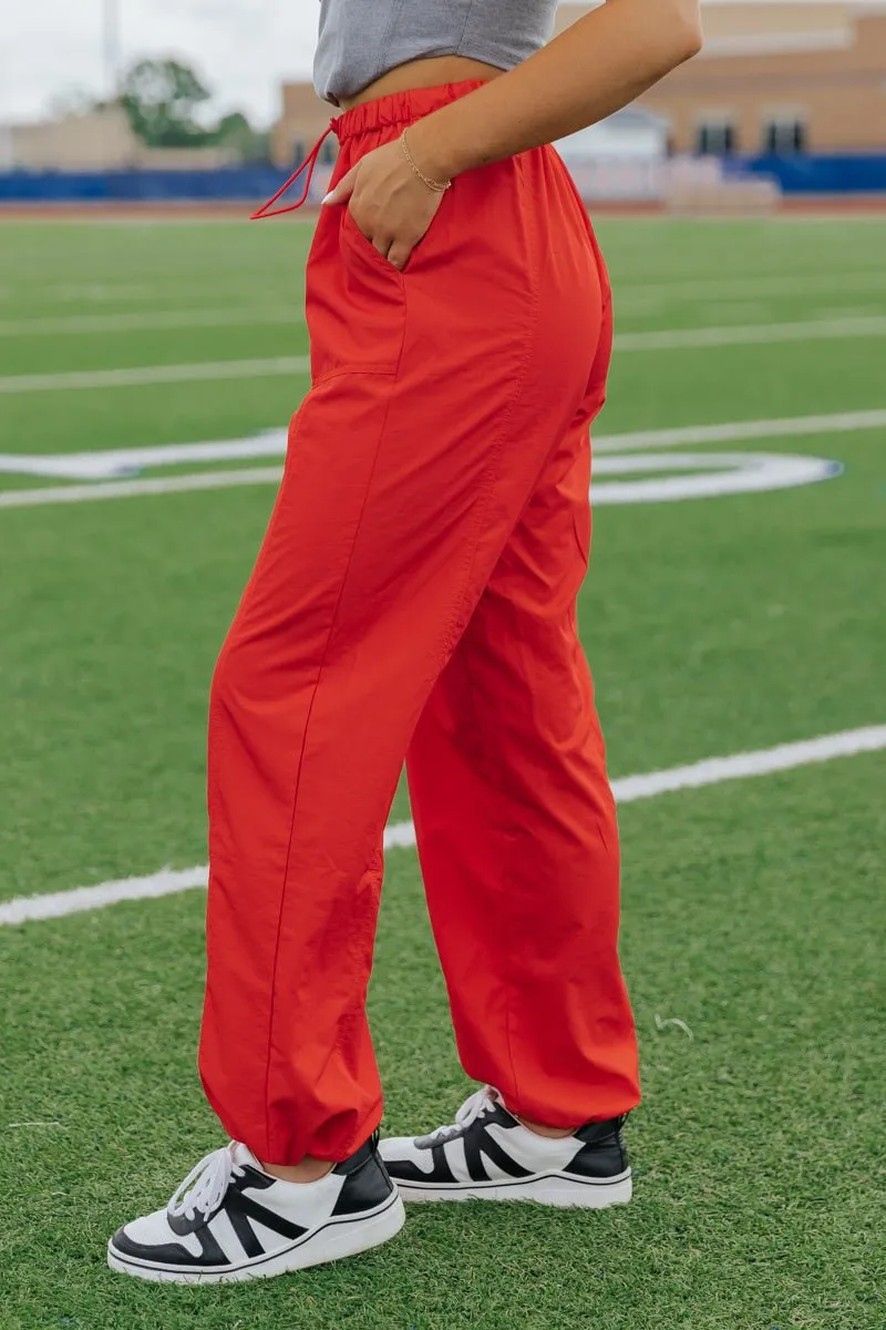 Game On Red Parachute Pants - FINAL SALE