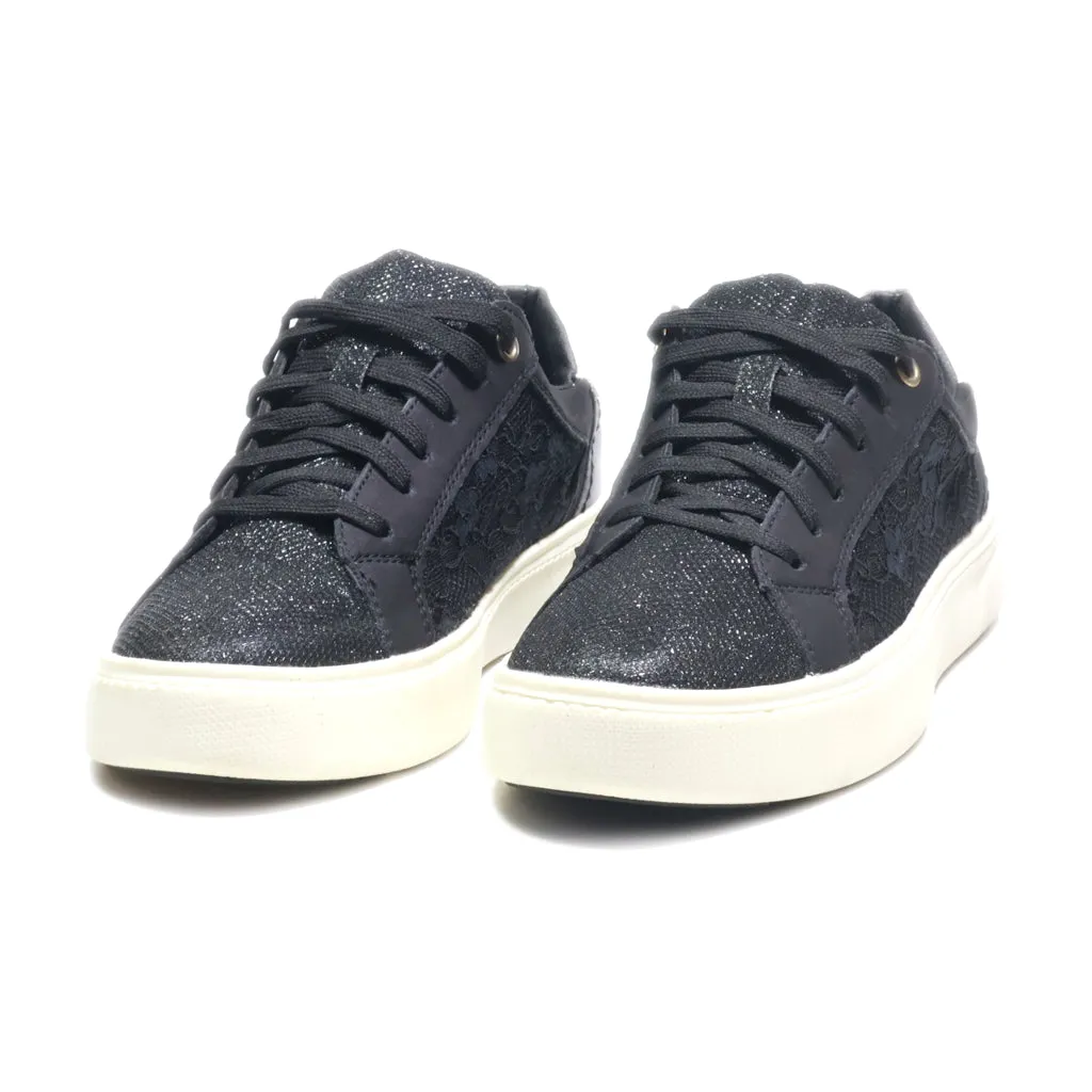 Gemo Low-Top Sneakers Fabric Black Colour For Women