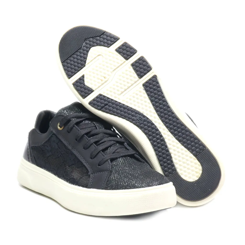 Gemo Low-Top Sneakers Fabric Black Colour For Women