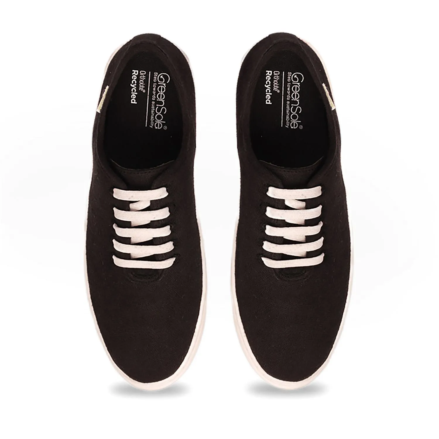 GREENSOLE MINIMAL BLACK MENS SNEAKER LACE UP