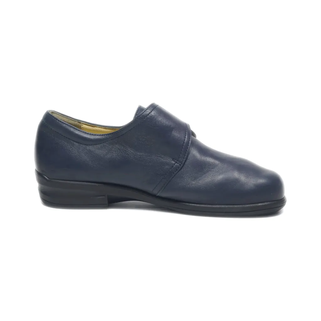 Helvesko Slip Ons Leather Blue Colour For Women