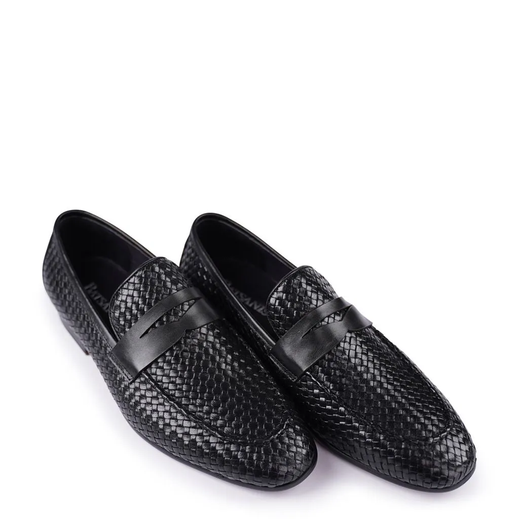 Lima Black Woven Loafers