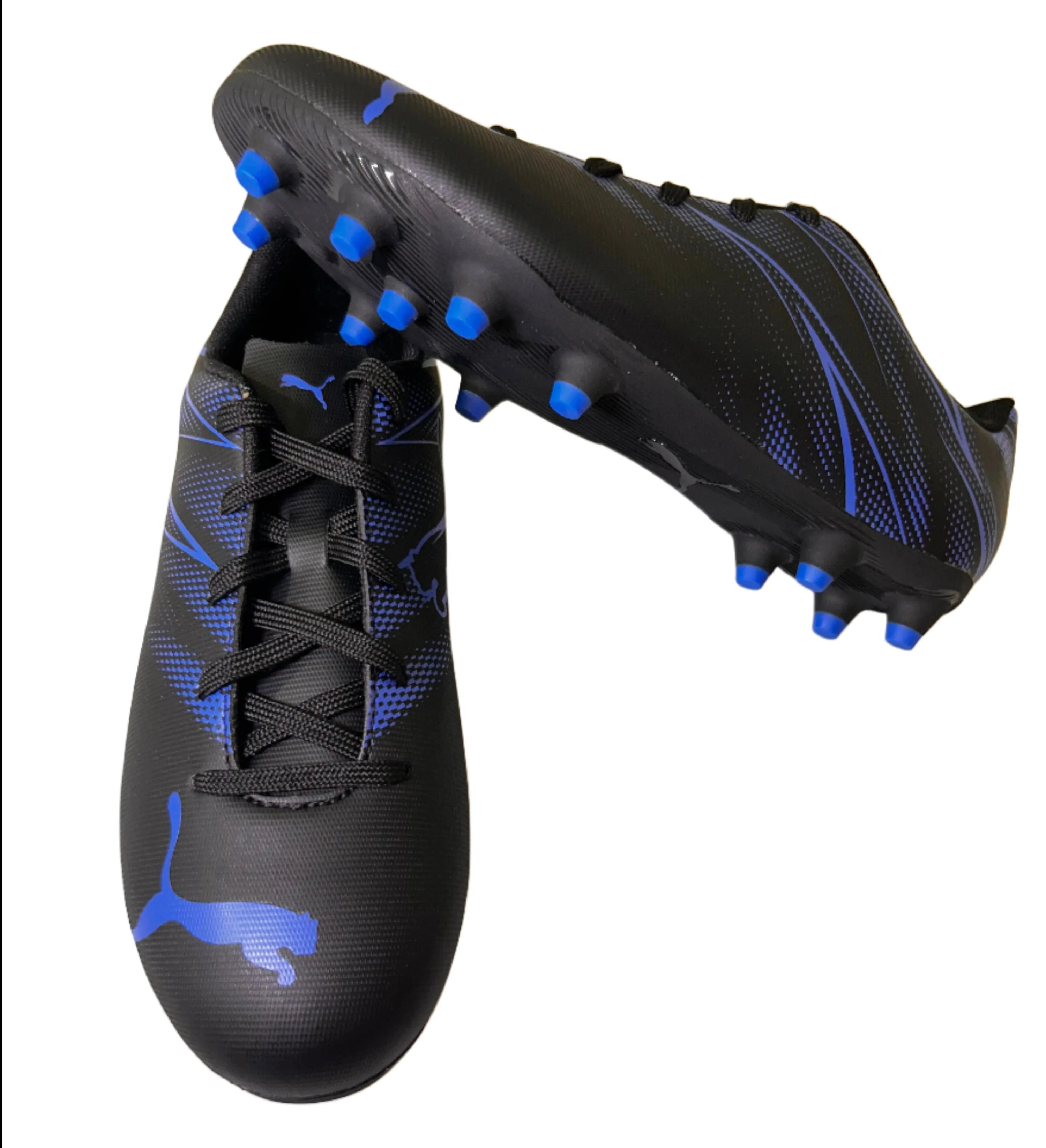 Puma Kids Football FG/AG Boot Attacanto Black/Bluemazing