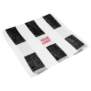 Seaside Beach Towel, We with Black Stripes