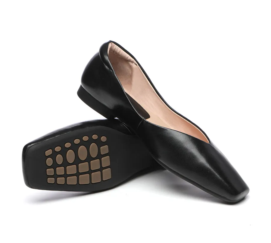 TARRAMARRA Square Toe Leather Ballet Flats Women Libera