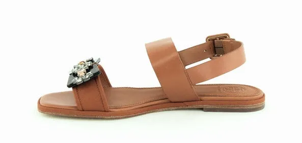 TORY BURCH - DELANEY LEATHER AND JEWELED SANDALS **FREE SHIPPING**