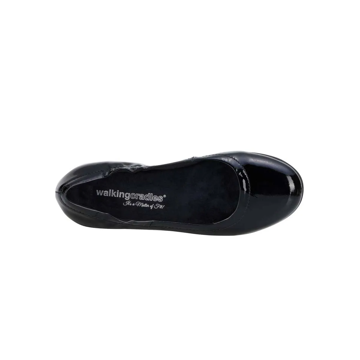 Walking Cradles Wc Tess Women Flat Slip-on Shoe In Black Patent Leather