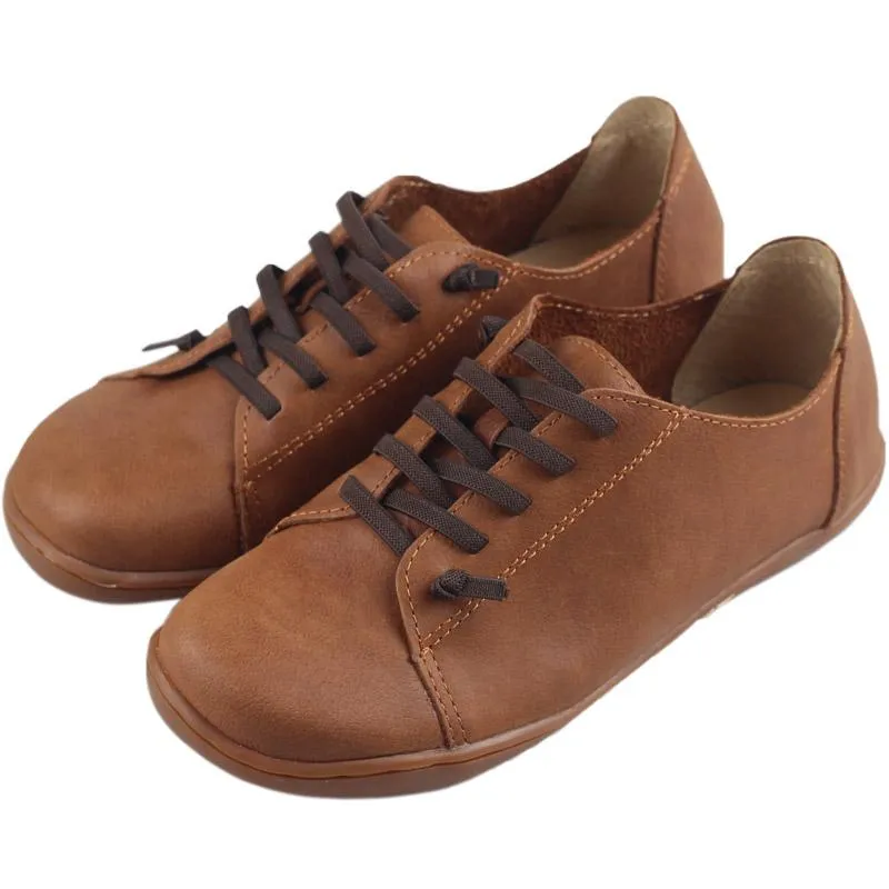 Womens Handmade Leather Oxfords & Tie Flats Coffee/Black/Brown/Red/Beige