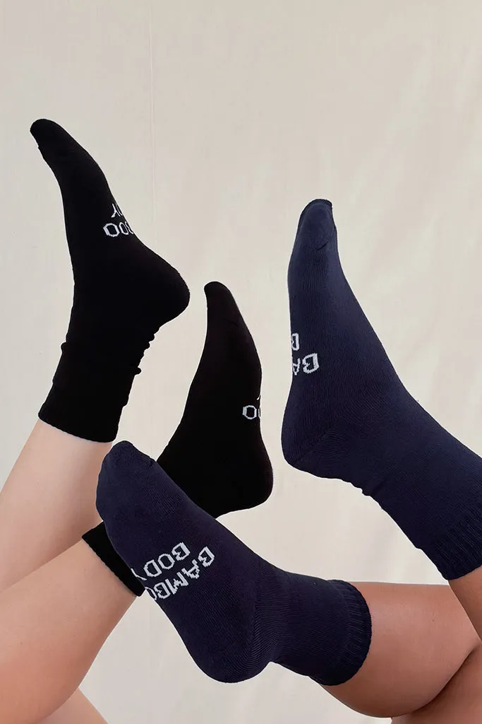 Women's Thick Bamboo Socks 2 Pack - Navy