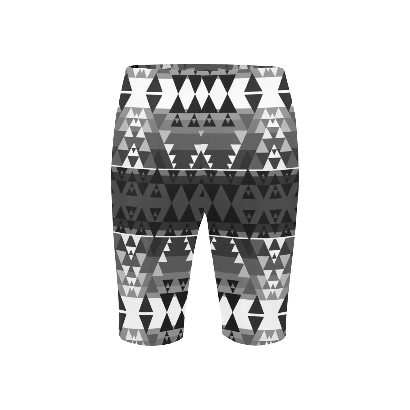 Writing on Stone Black and White Men's Knee Length Swimming Trunks