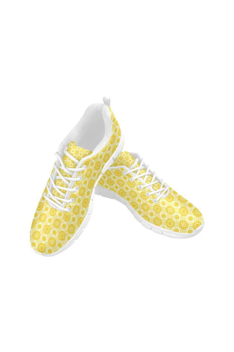 Yellow Stripes Women's Breathable Running Shoes